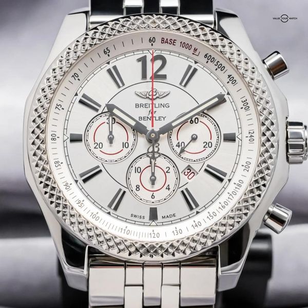 FS: Breitling Bentley Barnato 42mm Silver Dial Box Papers S…