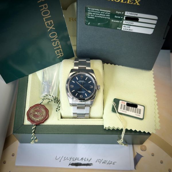 [WTS] 2011 Rolex Oyster Perpetual 36 116034 Blue Arabic Dia…