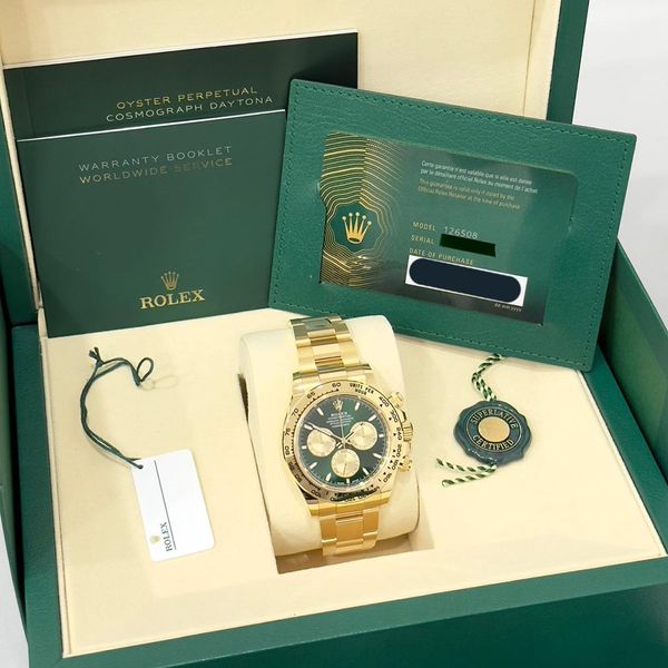 Fsot: Rolex 126508 Daytona John Mayer Yellow Gold New Green…