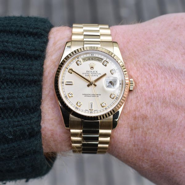 [WTS] 2001 Rolex Day-Date 36mm 18K YG Factory Champagne Dia…