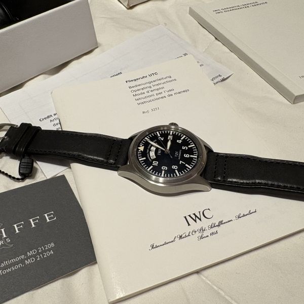 FSOT: IWC UTC TZC Pilots series IW325102 on new IWC strap w…