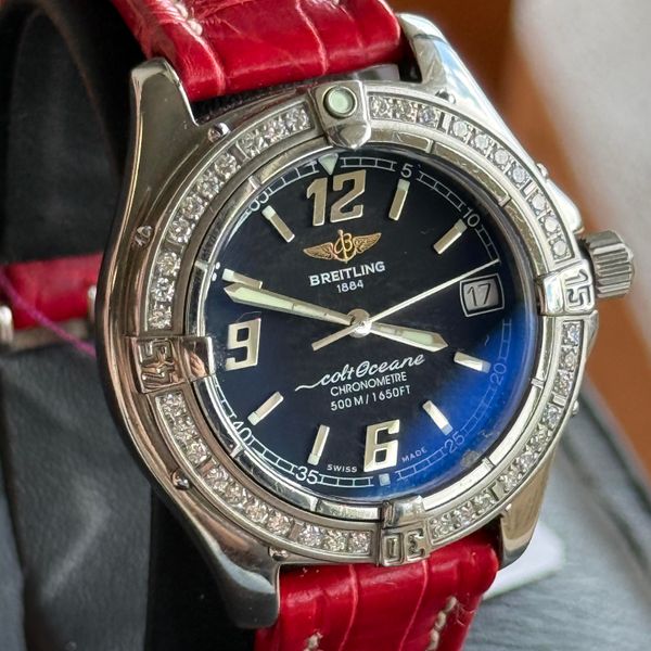 [WTS] Breitling Colt Oceane 33mm Factory Diamond Bezel Red …