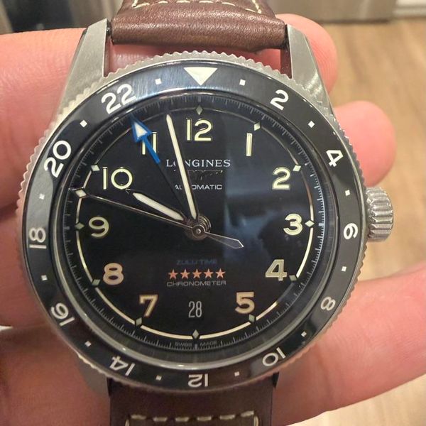 [WTS] Longines Spirit Zulu Time 39mm – Black Dial – Brown L…