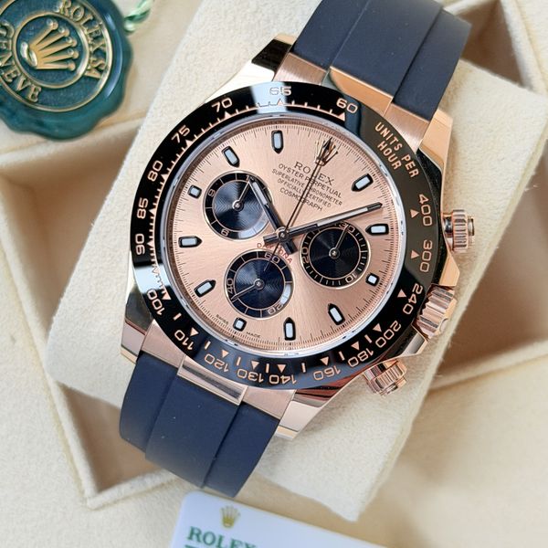 Rolex Daytona Rose Gold, Pink Sundust Dial on Oysterflex Re…