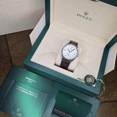 FSOT: ROLEX PERPETUAL 1908 39MM 52509 18K WHITE GOLD SILVER…