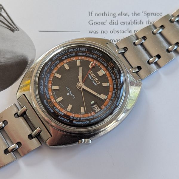 Seiko 6117-6400 World Time Automatic  ~ Grey Linen Dial ~ O…