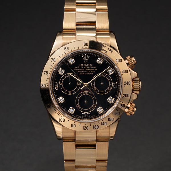 FS: 2002 Rolex 18K YG 116528 Black Diamond Dial