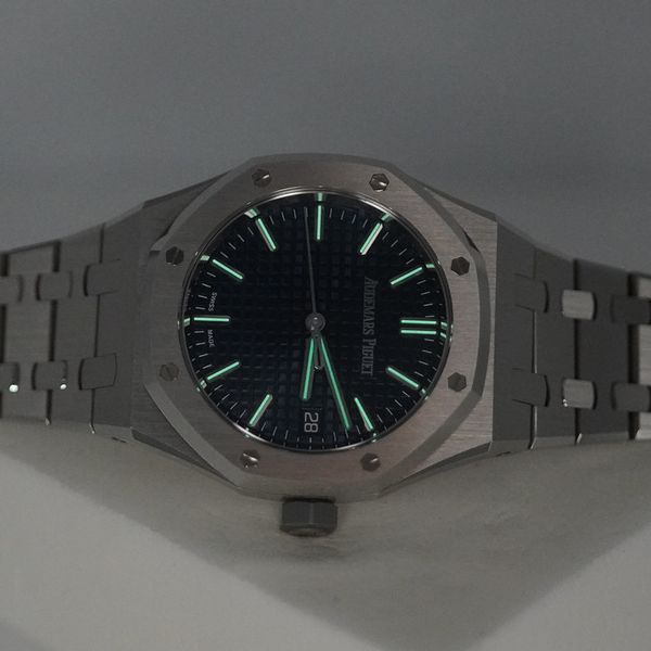 FSOT:MINT Audemars PIGUET ROYAL OAK 15550ST BLUE DIAL 37MM …