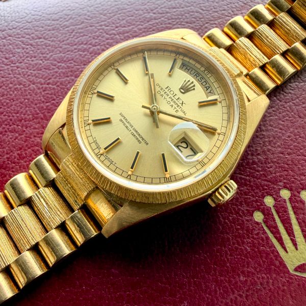[WTS] 1981 Rolex President 18k yellow Gold 18078 - Bark Fin…