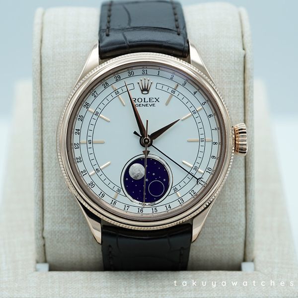FSOT: Rolex 50535 CELLINI MOONPHASE 18K EVEROSE GOLD 39MM 2…