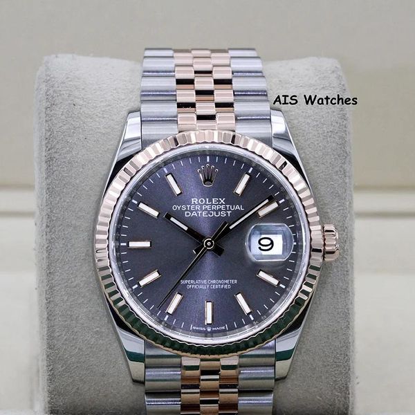 Rolex 126231 DateJust 36MM 18K RG/SS Rhodium Stick Jub B&P