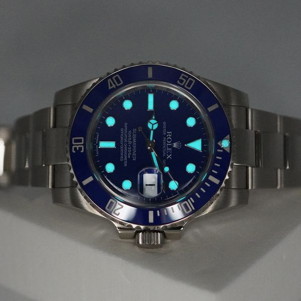 FSOT: Rolex 116619LB 18K WHITE GOLD SUBMARINER BLUE SMURF M…