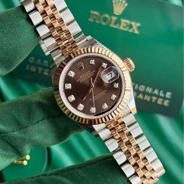 FSOT: 2022 Rolex Datejust 28mm Rose Gold Chocolate Diamond …
