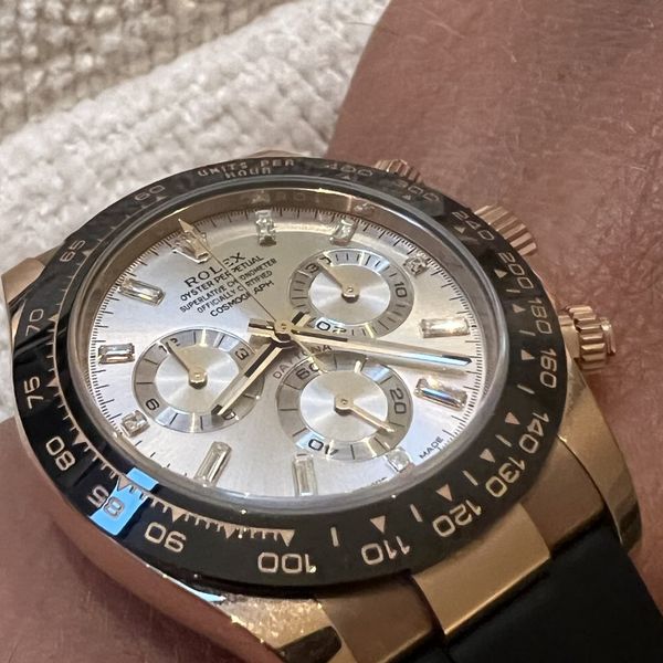 Rolex Daytona Oysterflex 116515LN med baguett diamant skive…