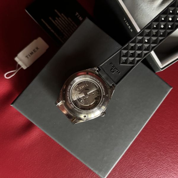 Timex M79 Automatic Diver Watch 40mm Gold Dial Black Rubber…
