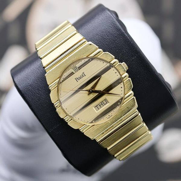FSOT:Piaget Polo Quartz Day-Date 31mm Champagne Dial 15562C…