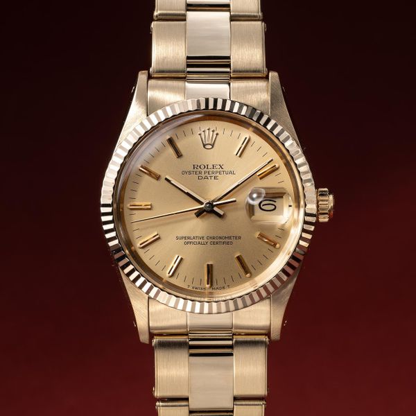 FS: 1986 Rolex 14k YG Date 15037 Champagne Dial