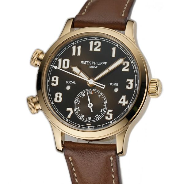 Patek Philippe Calatrava 38mm Pilot Travel Time 18k RG Brow…
