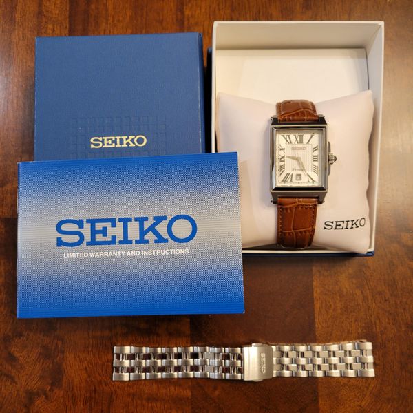 Seiko SKK715 Unique Seiko Premier silver-white dial quartz …