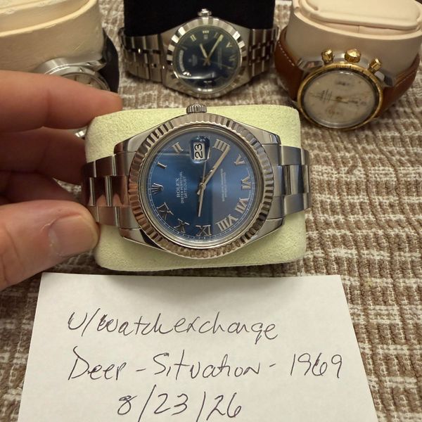 [WTS] Rolex Datejust II 116334 – Blue Dial, Roman Numerals …