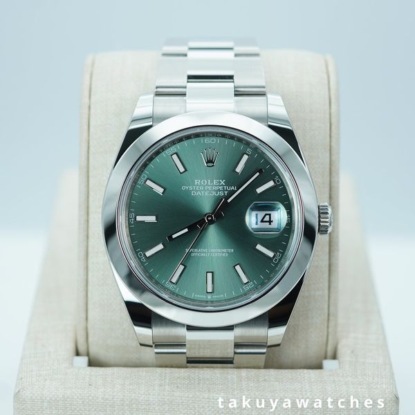 FSOT:BNIB Rolex 126300 DATEJUST 41 MINT GREEN DIAL OYSTER B…