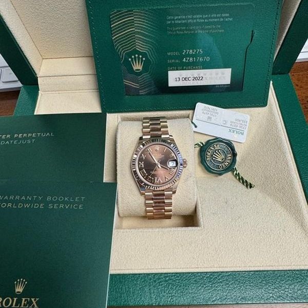 FS: Rolex Datejust 31- Rose Gold- Chocolate Dial- 278275