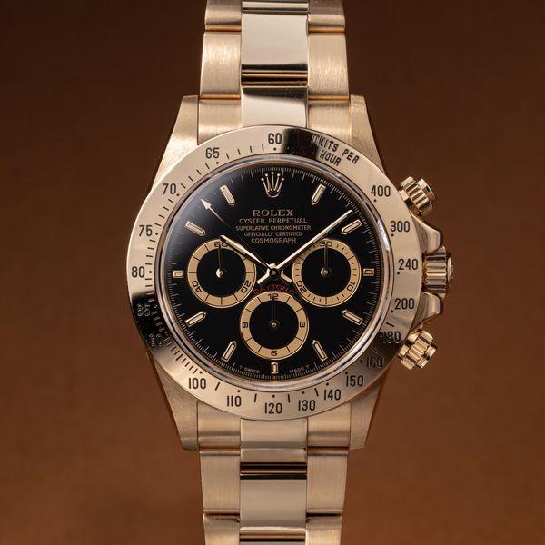 FS: 1995 Rolex 18K YG Zenith Daytona 16528 Black Dial with …