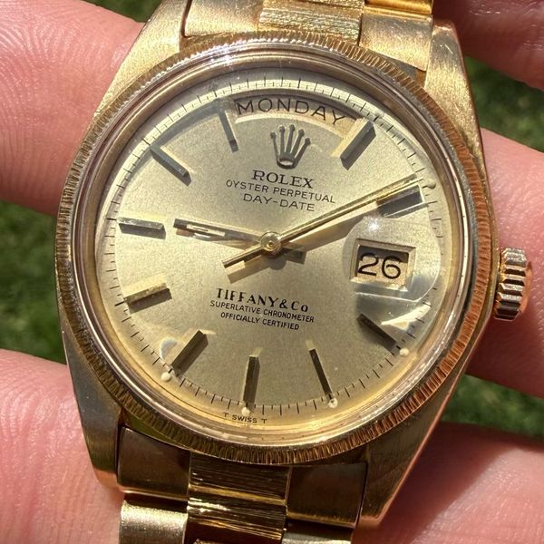 FS: 18K YG Rolex 1807 PRESIDENT DAY-DATE 36MM CHAMPAGNE TIF…