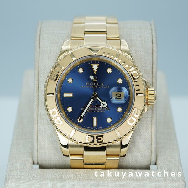 FSOT:CPO Rolex 16628 YACHTMASTER YELLOW GOLD BLUE DIAL RSC …