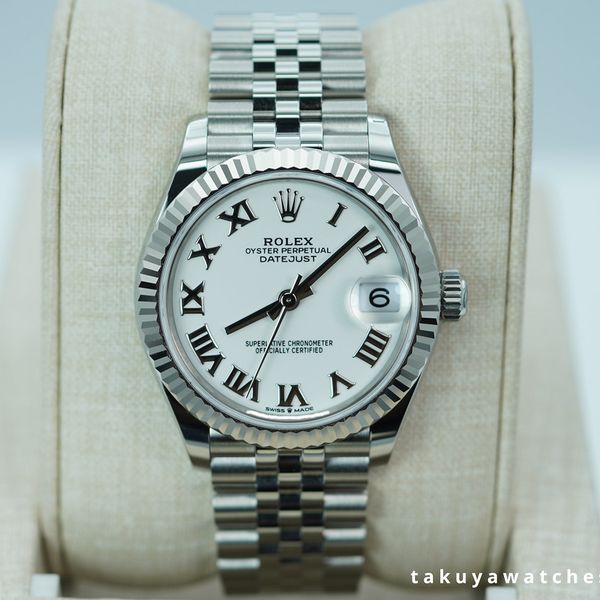 FSOT:BNIB Rolex 278274 DATEJUST 31 FLUTED BEZEL WHITE DIAL …