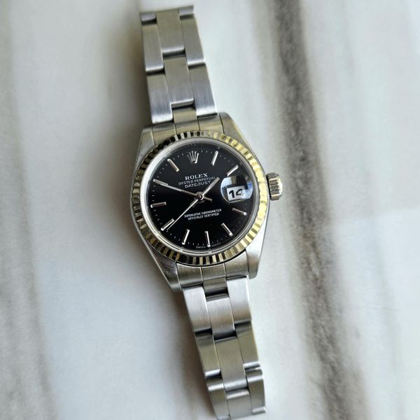 [WTS] Rolex Datejust – 79174 – Fluted Gold Bezel & Black Di…