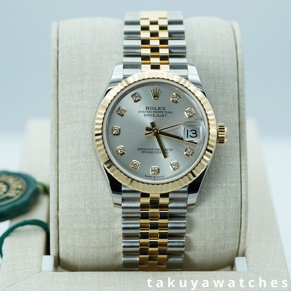 FSOT:BNIB Rolex 278273 DATEJUST 31 SILVER DIAMOND DIAL JUBI…