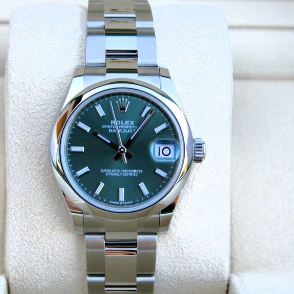 FS: Rolex 278240 Midsize 31MM Datejust Watch Mint Green NOS
