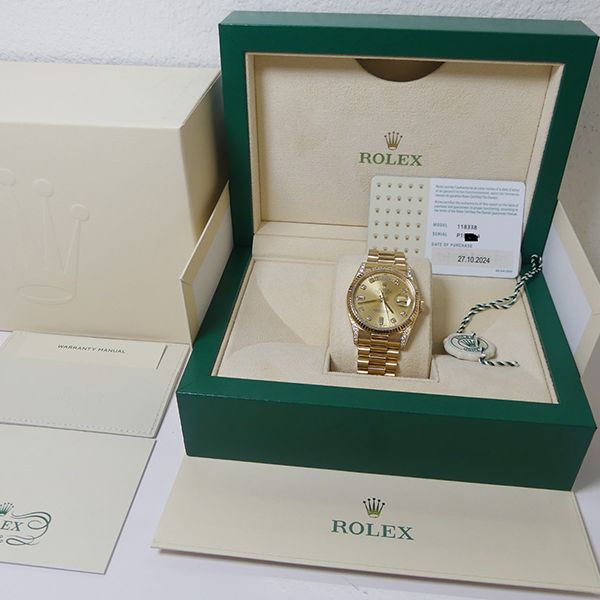 FS Rolex 18K YG Day Date President 36mm Factory Diamond Dia…