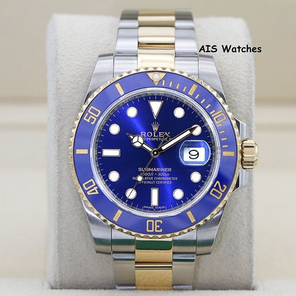 FSOT: Rolex Submariner 18K YG/SS 116613LB SunBurst Blue Dia…