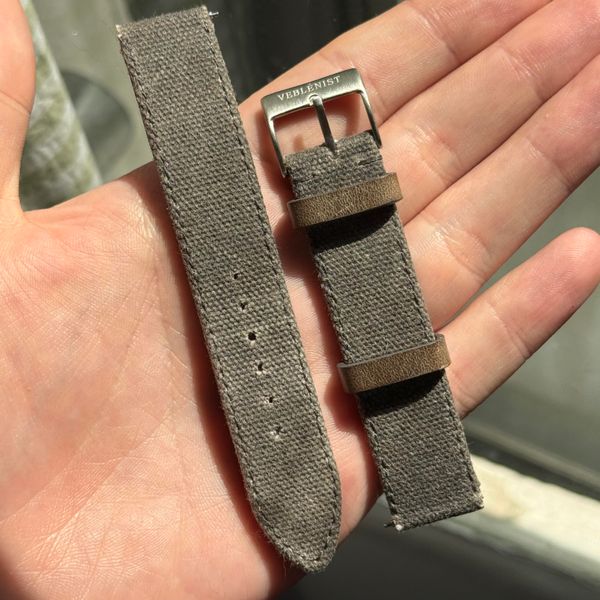 [WTS] Veblenist 18mm Grey Waxed Canvas Strap - $60