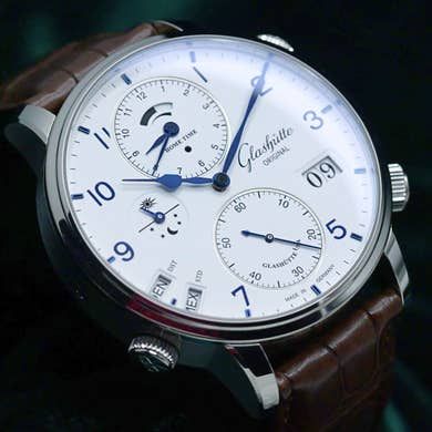 FSOT: Glashütte Senator Cosmopolite White Dial Brown Leathe…