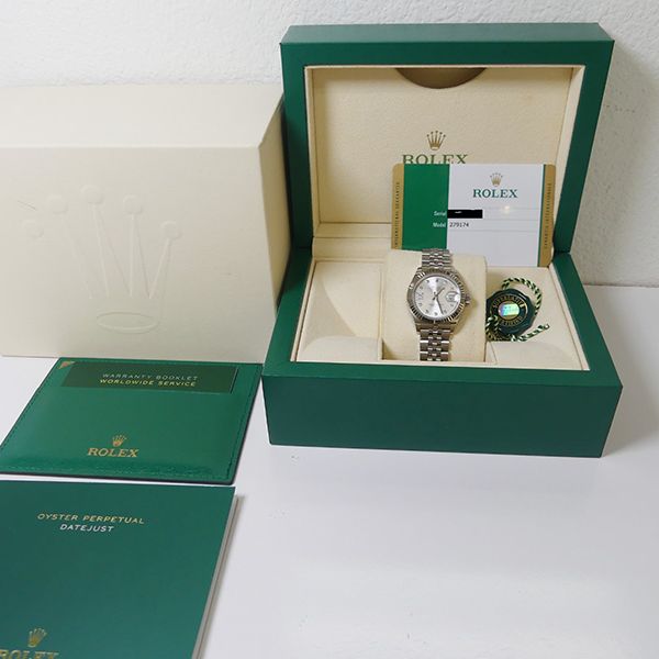 FS Rolex 28mm Stainless Steel 18K WG Silver Diamond Dial. B…
