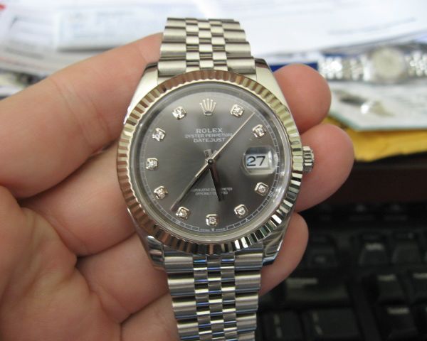 Fs: Rolex rhodium diamond dial 126334