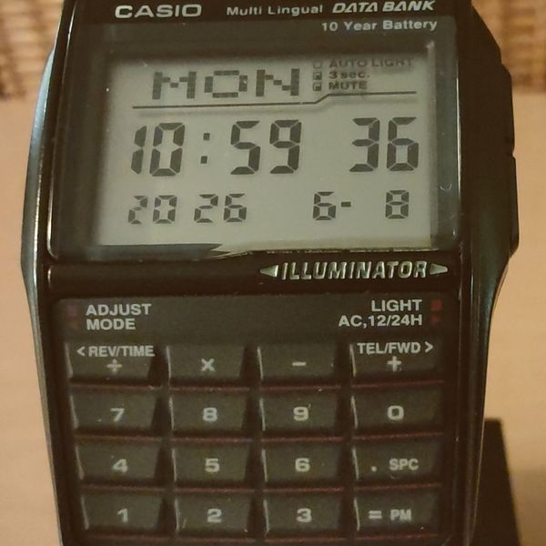 Vtg Casio Databank Men DBC-32 Calculator Rubber Quartz Digi…