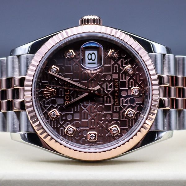 Rolex DJ. 36mm. Rolex certified. Rare Motif dial! 126231