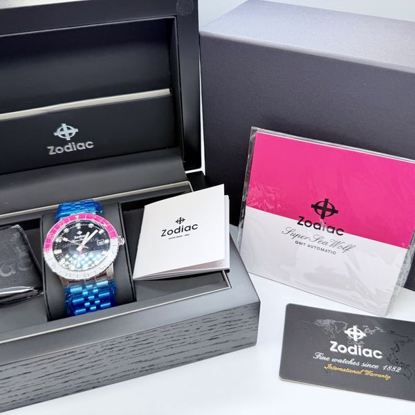 FS BNIB Zodiac Super Sea Wolf GMT Full Kit