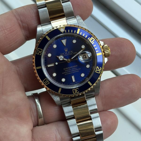 FS: 2001 Rolex 16613 Submariner Two Tone Bluesy Full Set 16…