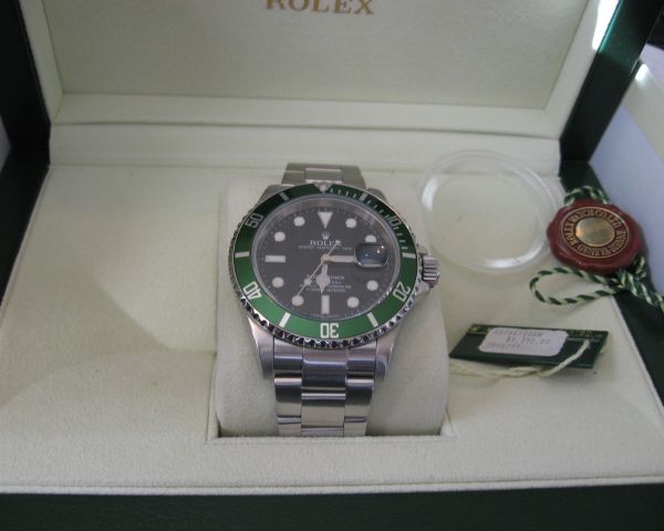 Fs: Rolex green bezel kermit sub date 16610lv