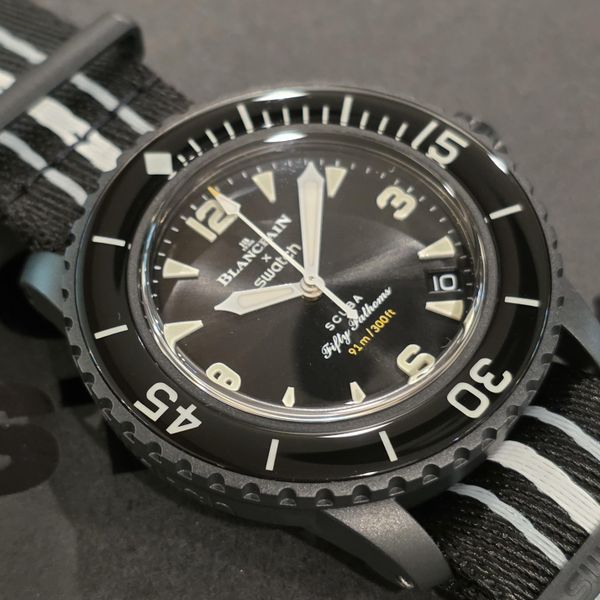 [WTS] Swatch Blancpain Fifty Fathoms Black, MINT