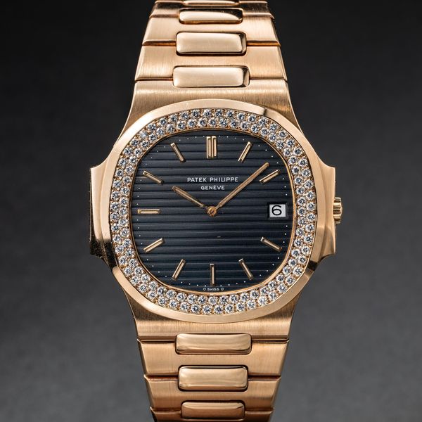 FS: 1980 Patek Philippe 18K YG & Diamond Nautilus 3700 Blac…