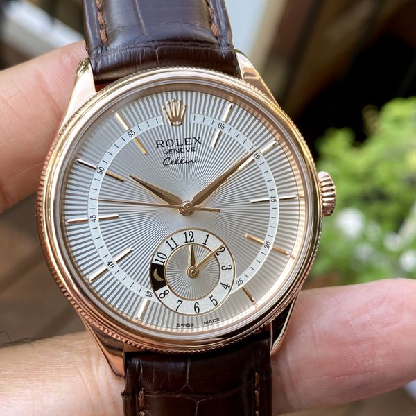 Rolex Cellini. 50525. Dual Time. Night/Day. 18K Everose Gol…