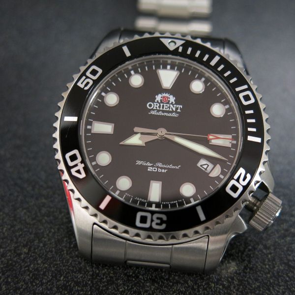 Orient Triton Black Dial Sapphire Crystal Bracelet