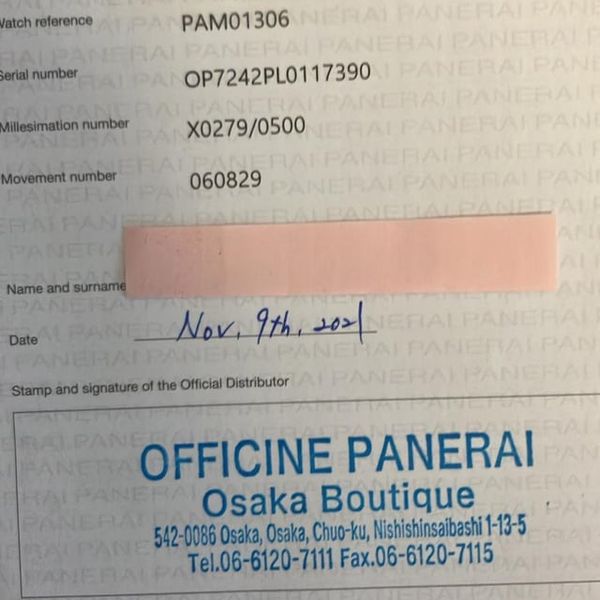 [WTS] 11235 - Panerai PAM01306 (2021) - pre-owned condition…