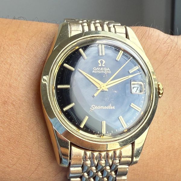Omega 168.010, original black gilt dial, gold capped, gold …